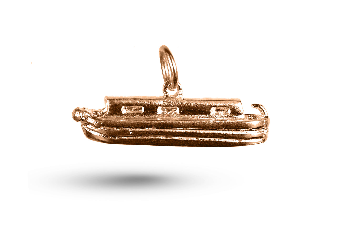 Rose gold Long Boat charm.