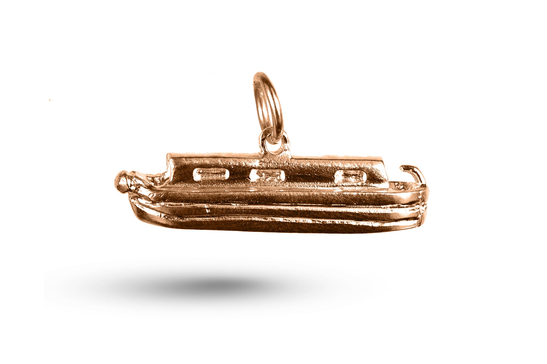 Rose gold Long Boat charm.