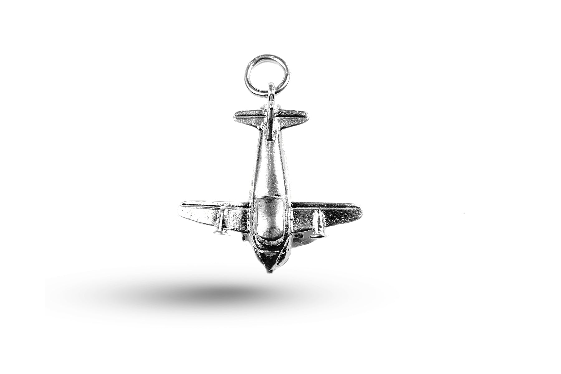 White gold Transport Plane charm.