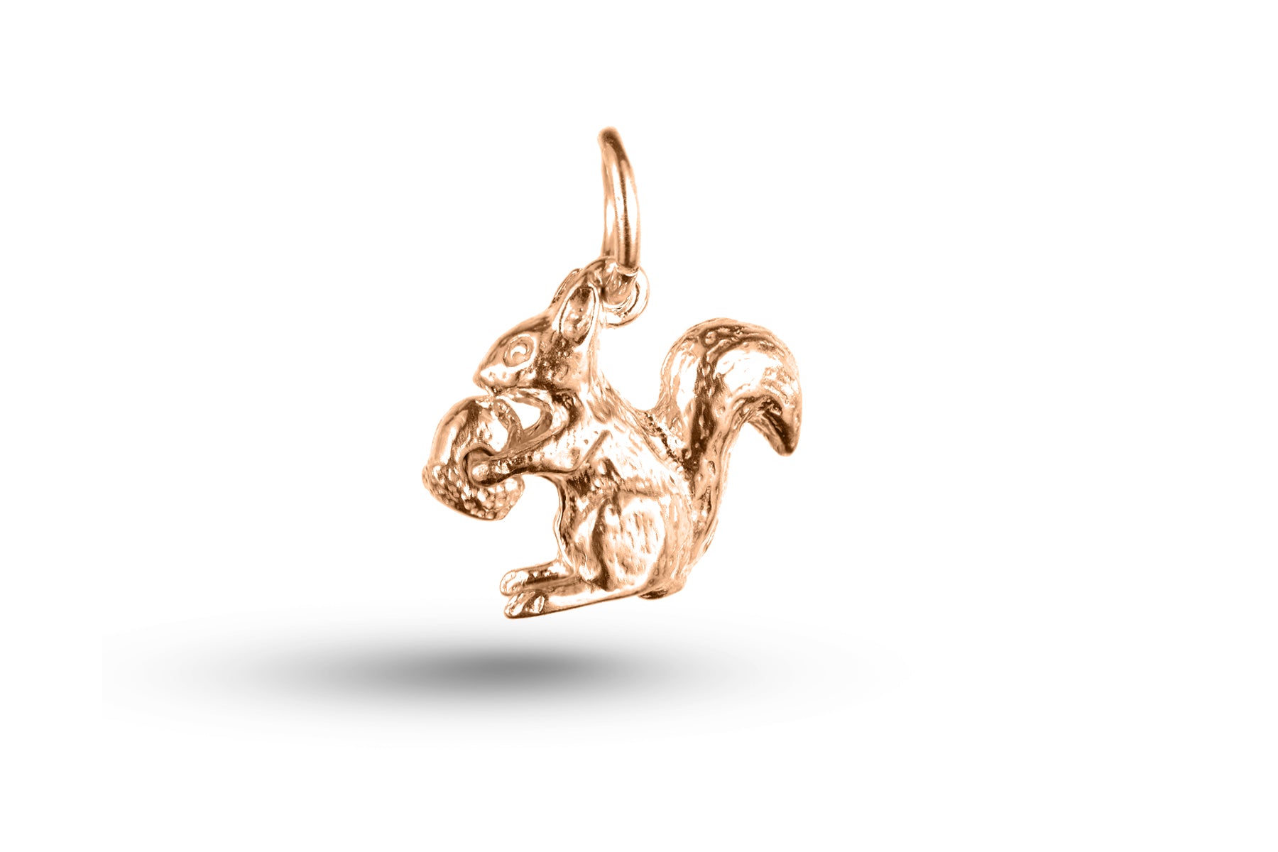 Rose gold Squirrel and Nut charm.