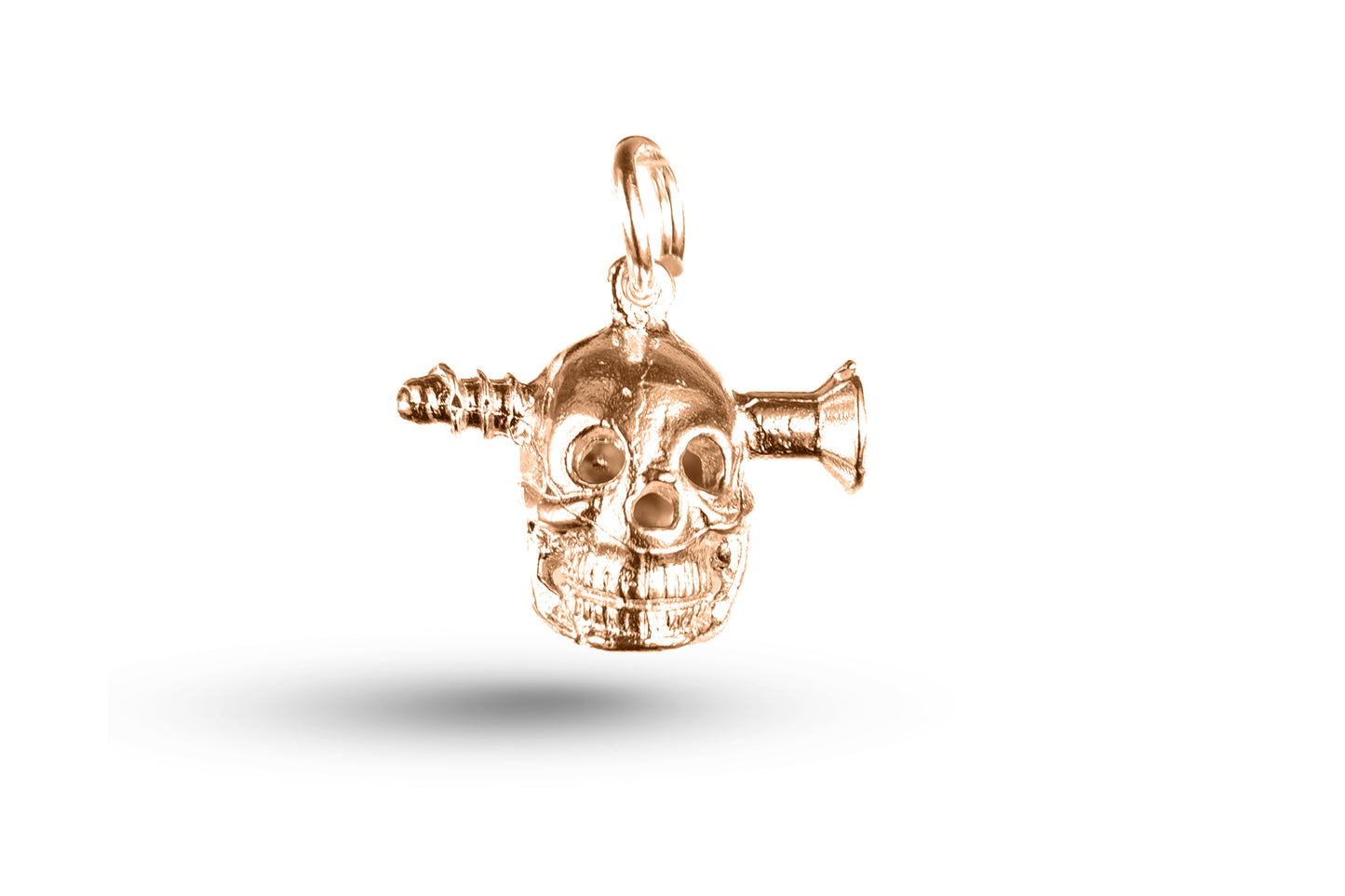 Rose gold Skull with Screw in Head charm.