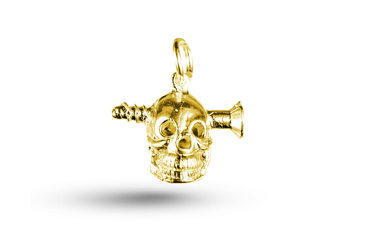 Yellow gold Skull with Screw in Head charm.
