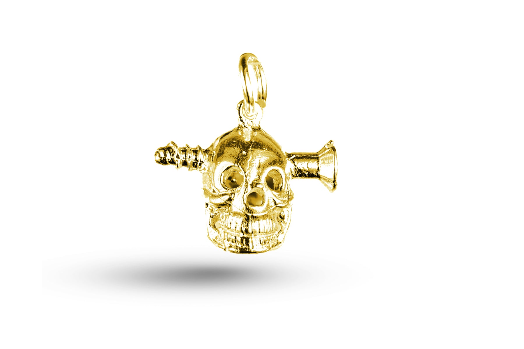 Yellow gold Skull with Screw in Head charm.