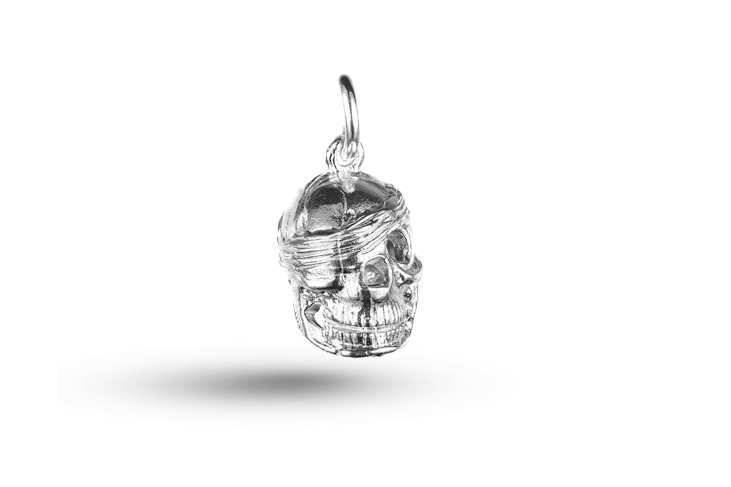 White gold Pirate Skull with Bandana charm.