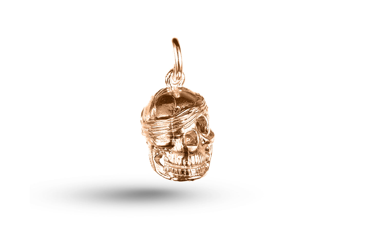 Rose gold Pirate Skull with Bandana charm.