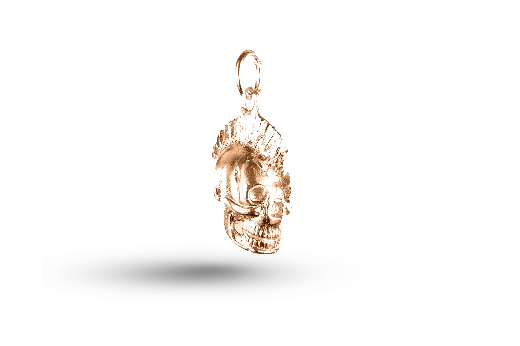 Rose gold Punk Skull charm.