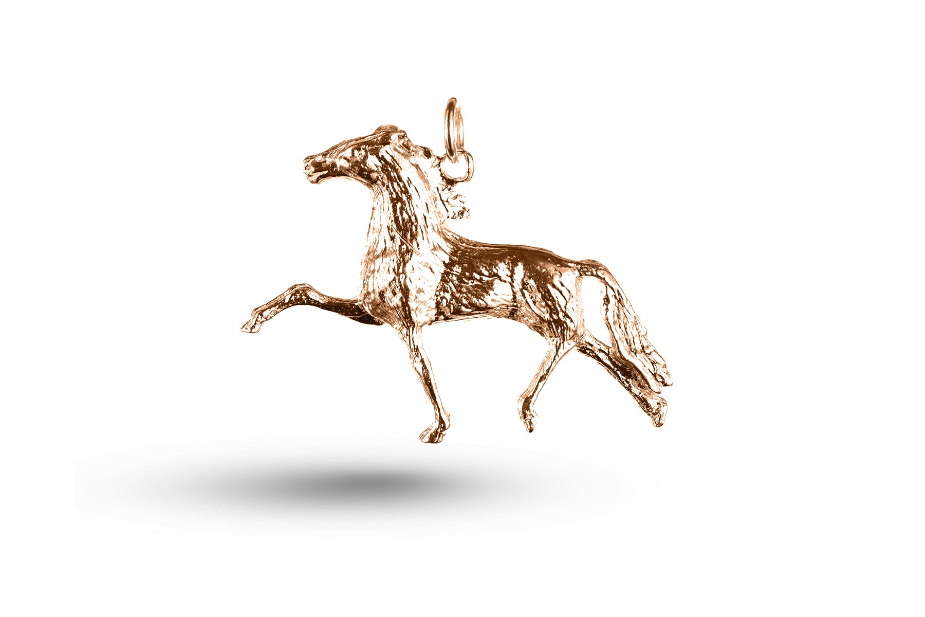 Rose gold Trotting Horse charm.