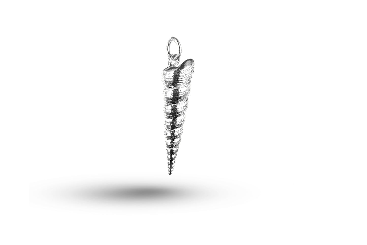 White gold Long Spiral Shell charm.