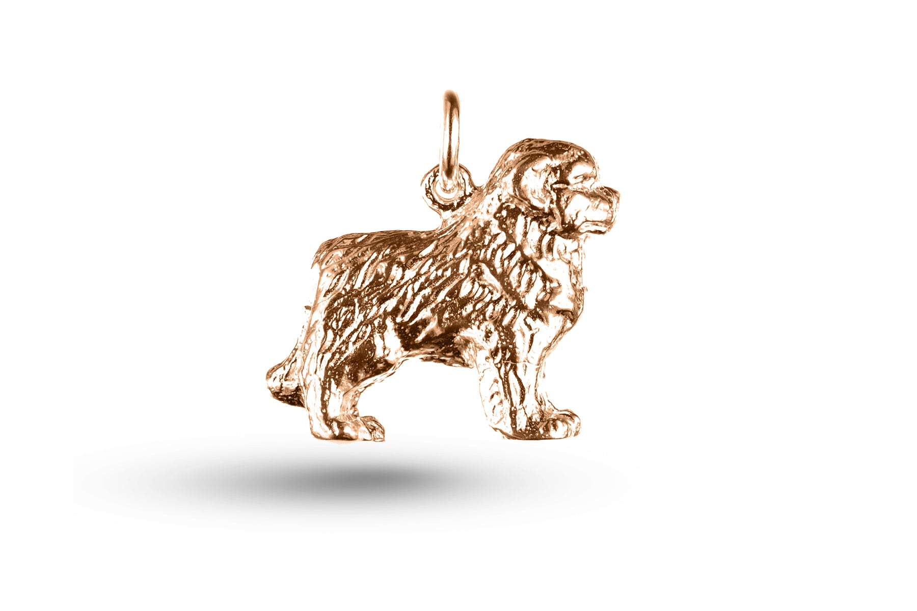 Rose gold St Bernard Dog charm.