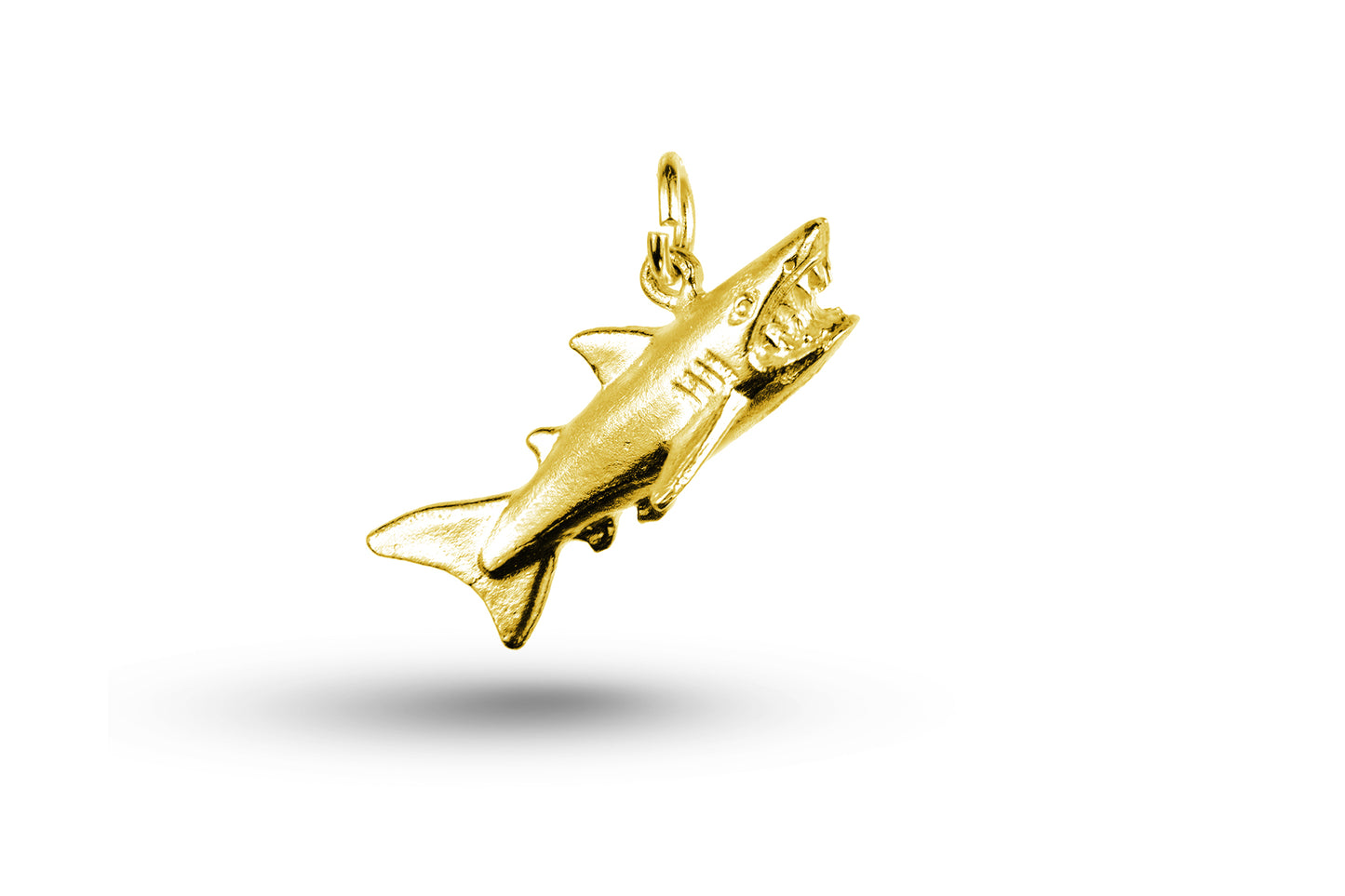 Yellow gold Jaws Shark charm.