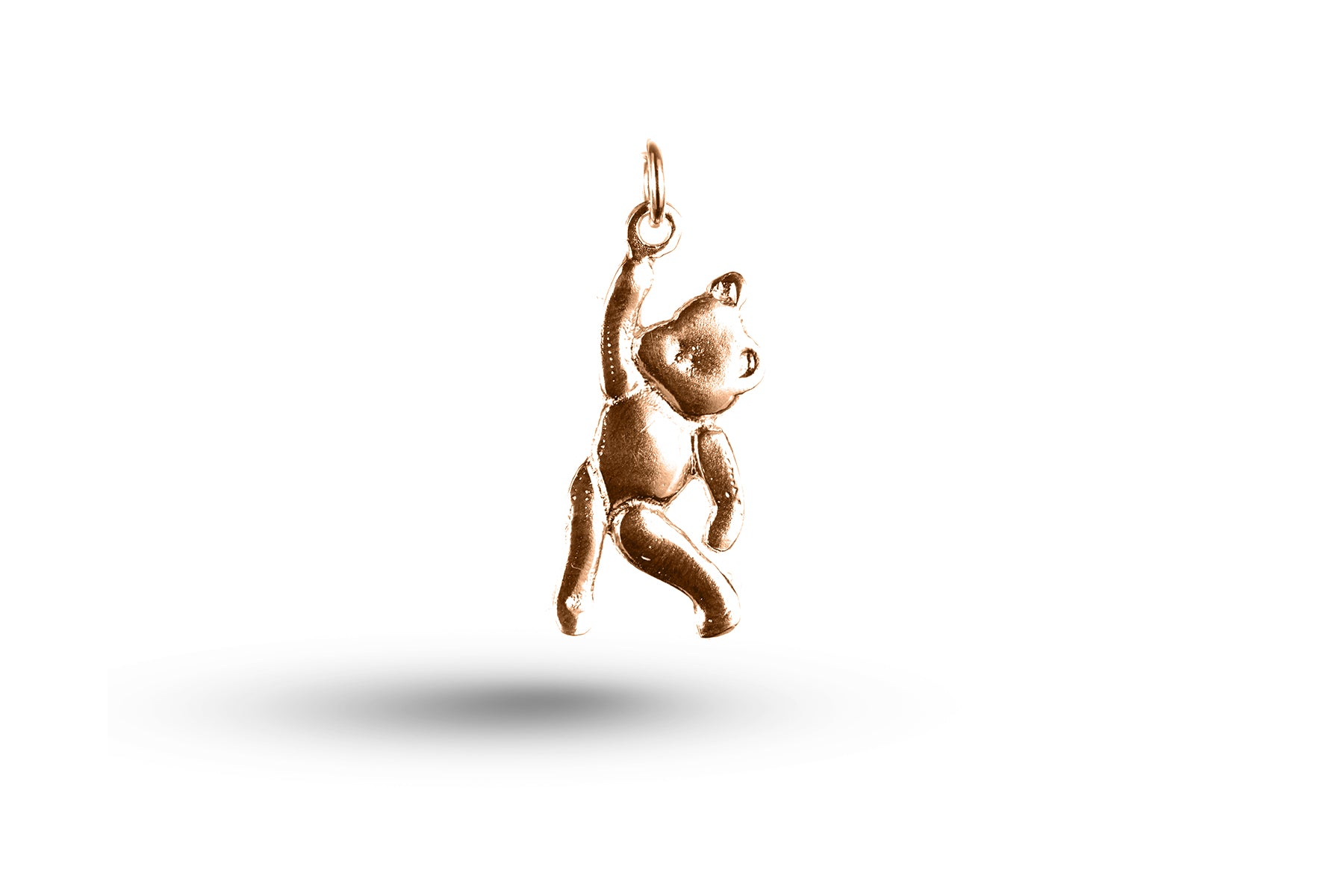 Rose gold Waving Teddy Bear charm.