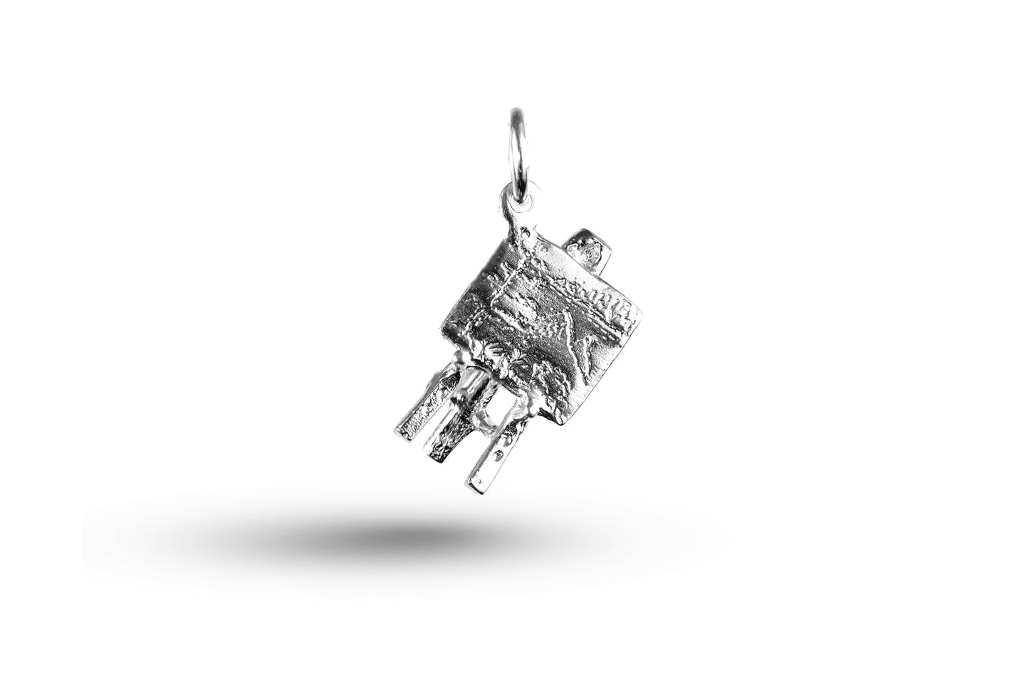 Luxury white gold artist easel charm.