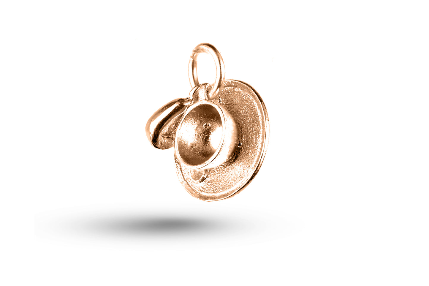 Rose gold Coffee Cup and Bean charm.