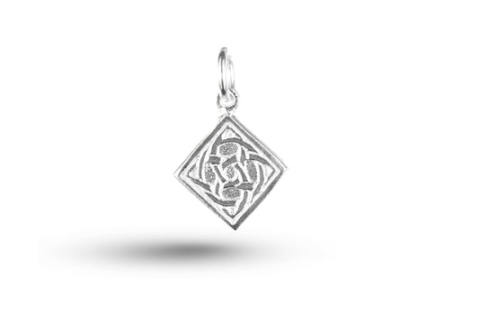 Luxury white gold Celtic Square charm.