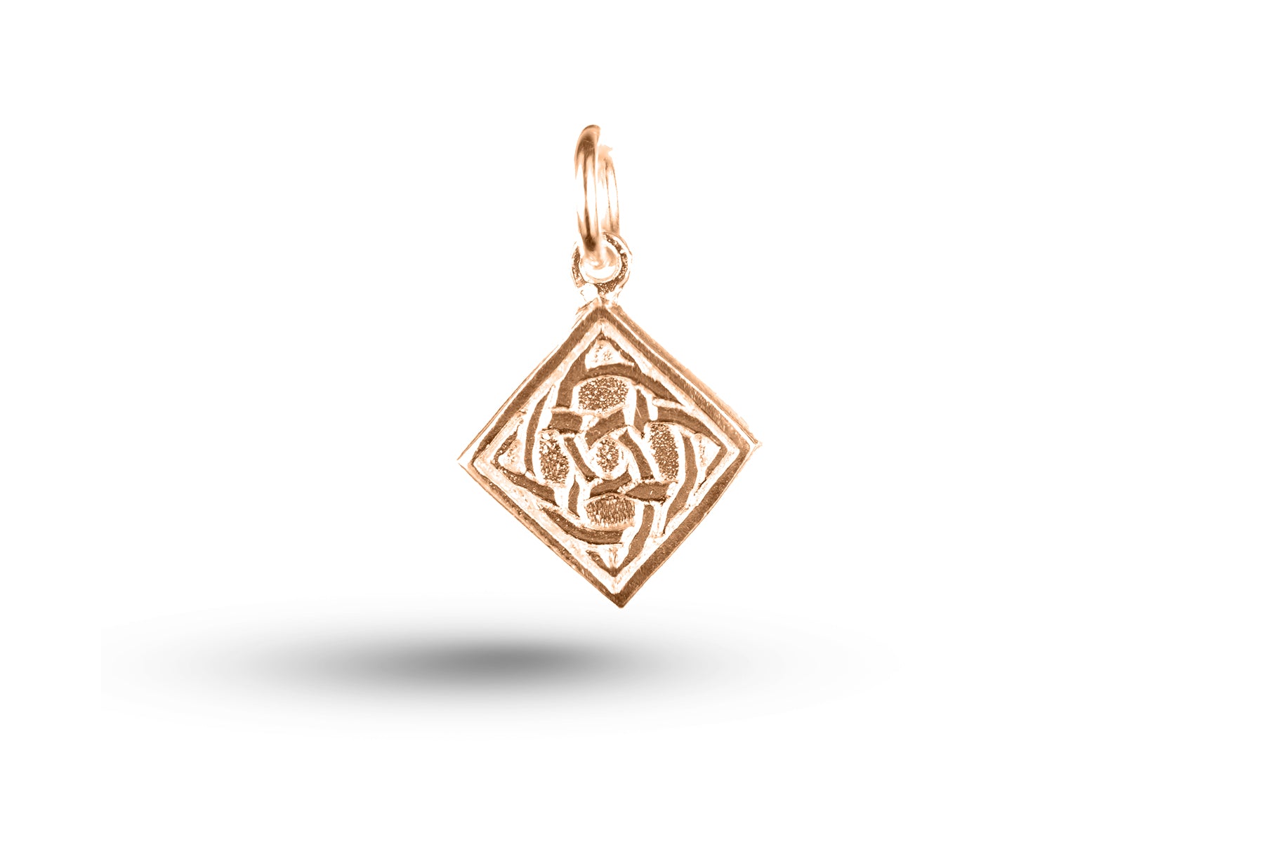Luxury rose gold Celtic Square charm.
