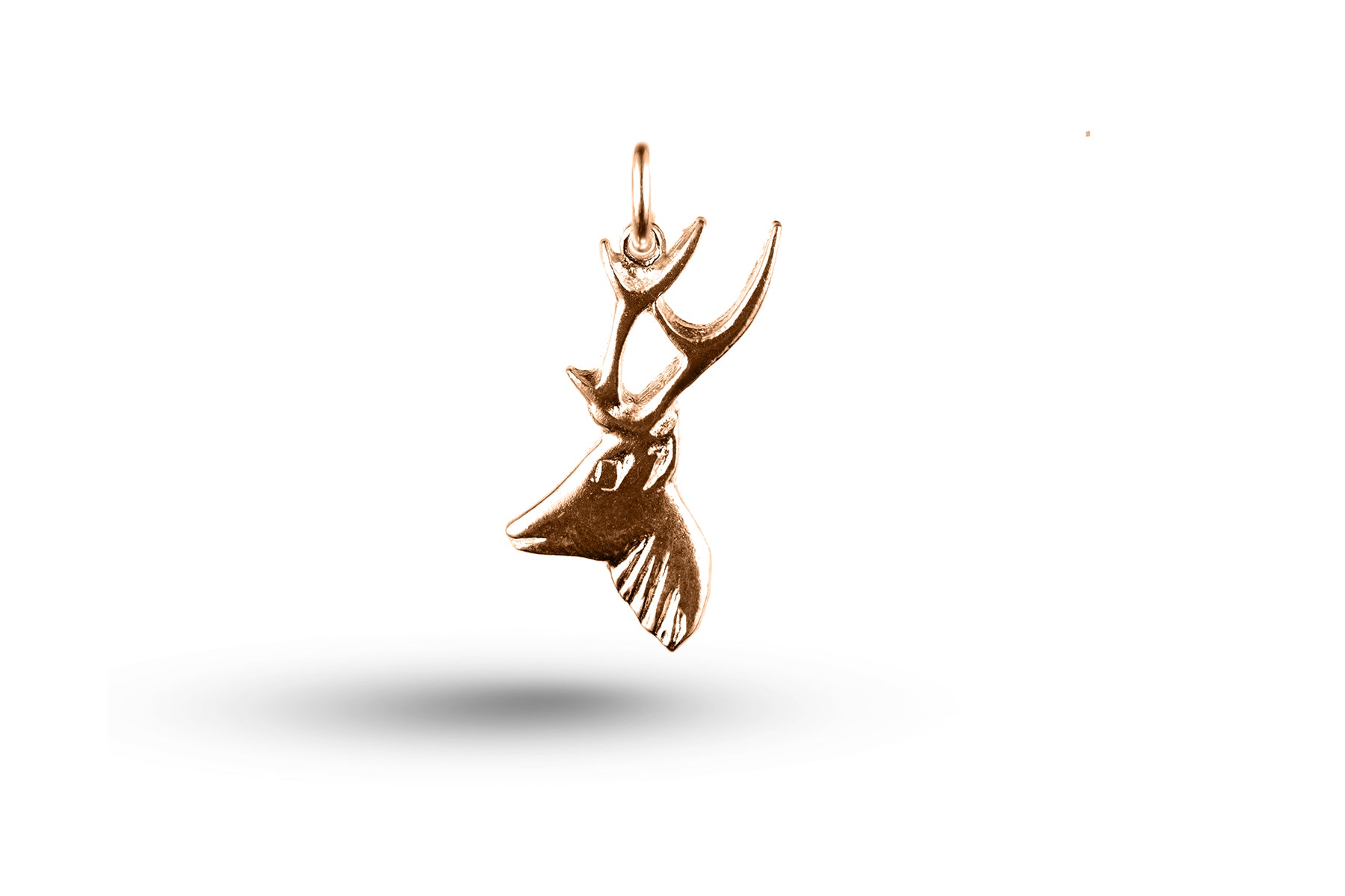 Rose gold Stag's Head charm.