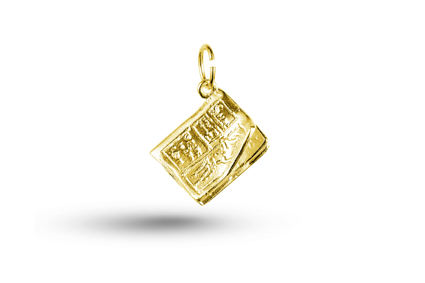 Yellow gold Newspaper charm.