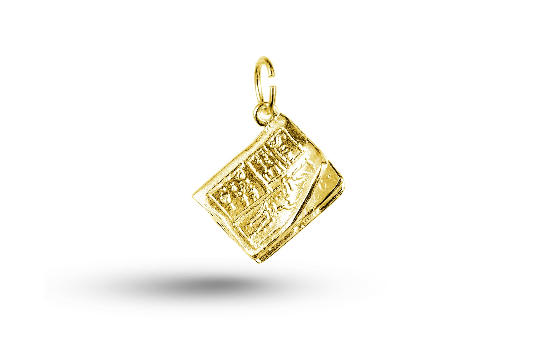 Yellow gold Newspaper charm.