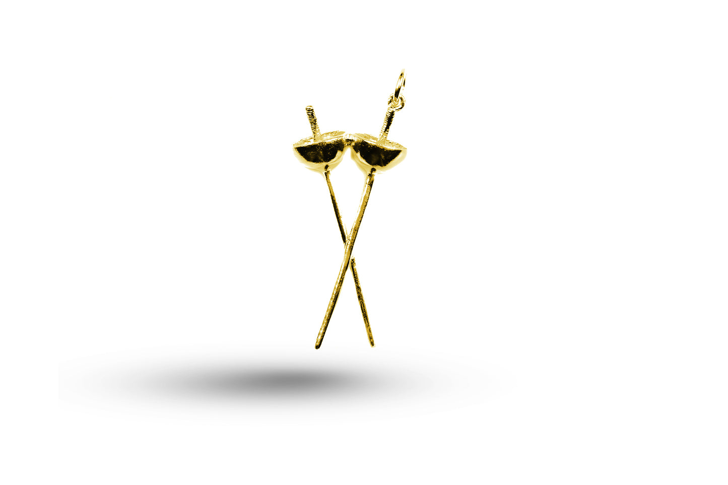 Yellow gold Swords Crossed charm.