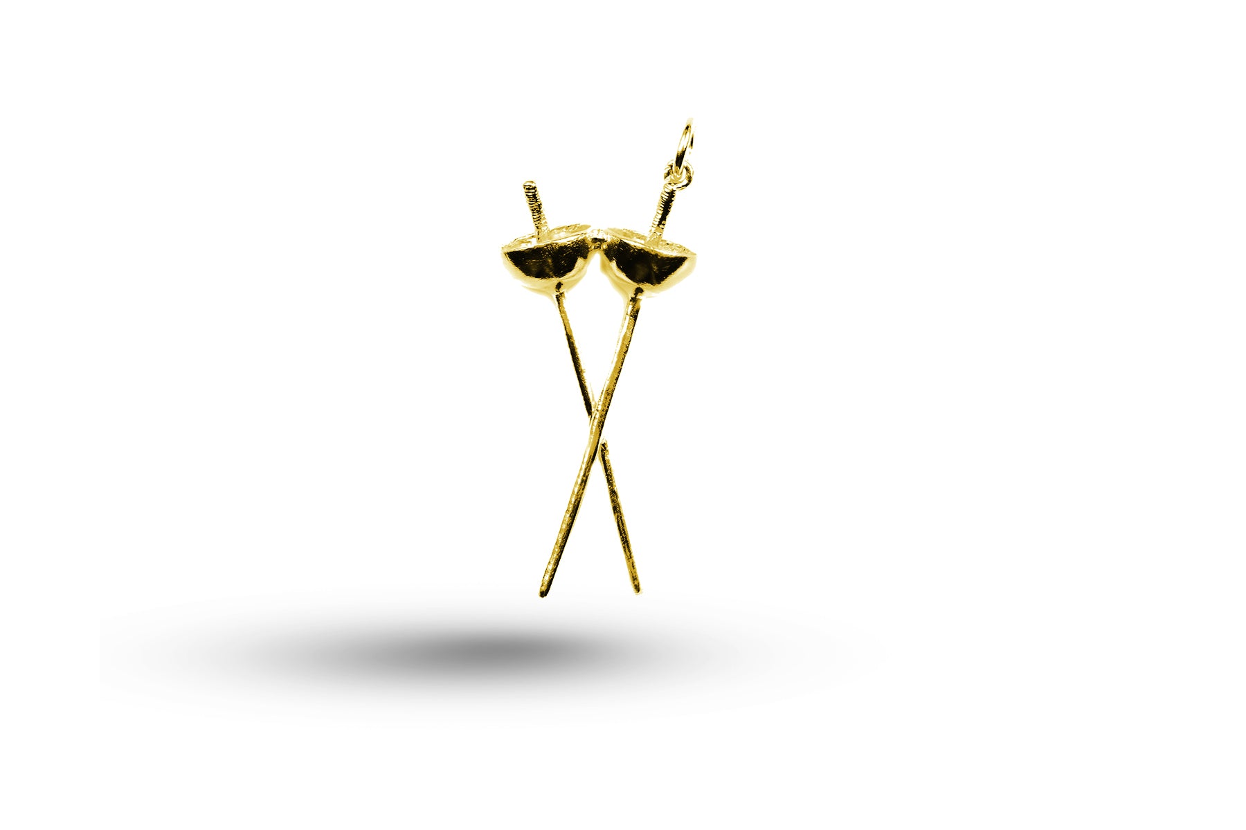 Yellow gold Swords Crossed charm.