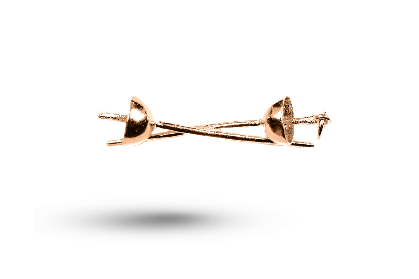 Rose gold Crossed Swords charm.