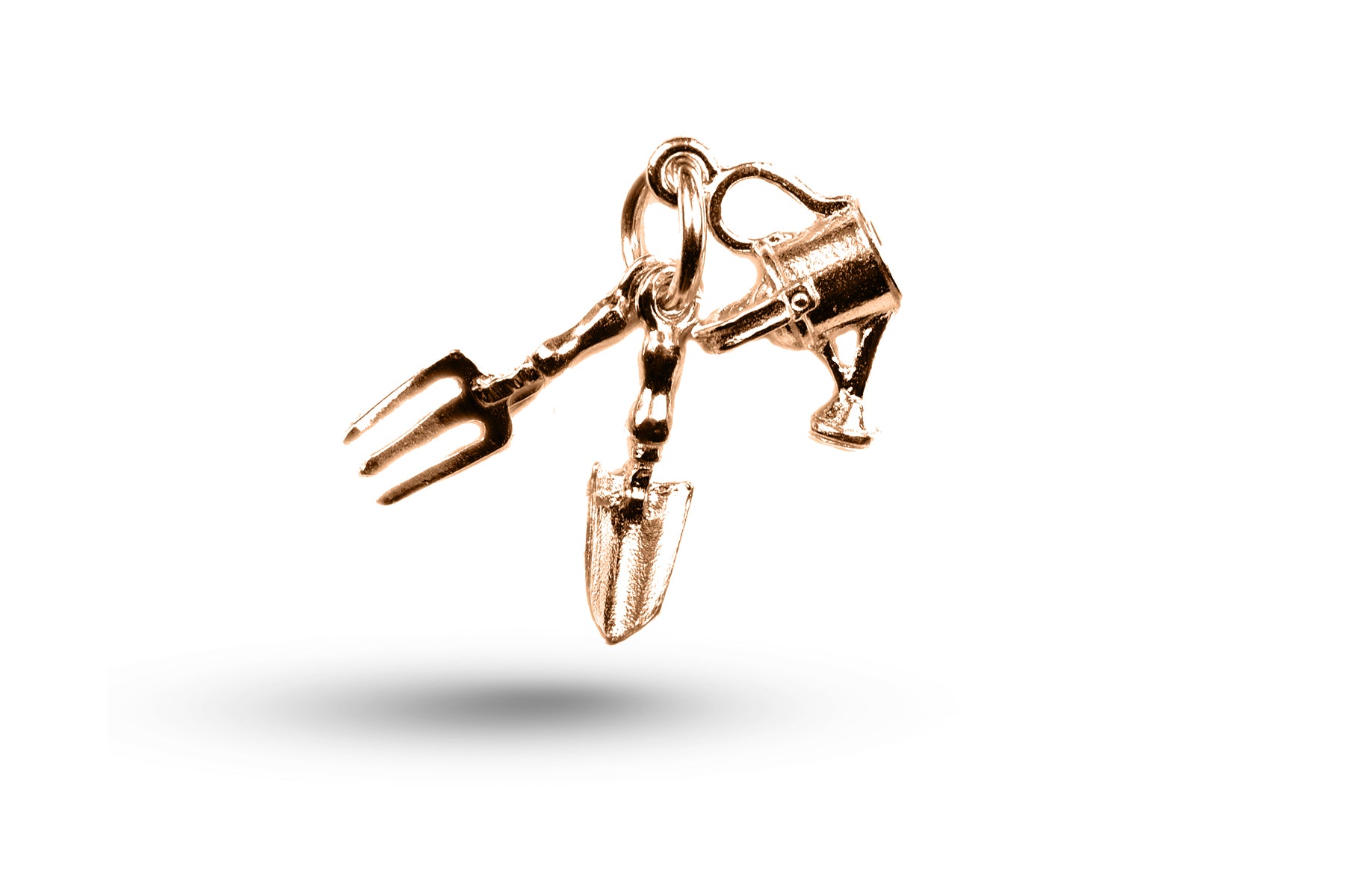 Rose gold Watering Can and Flower charm.