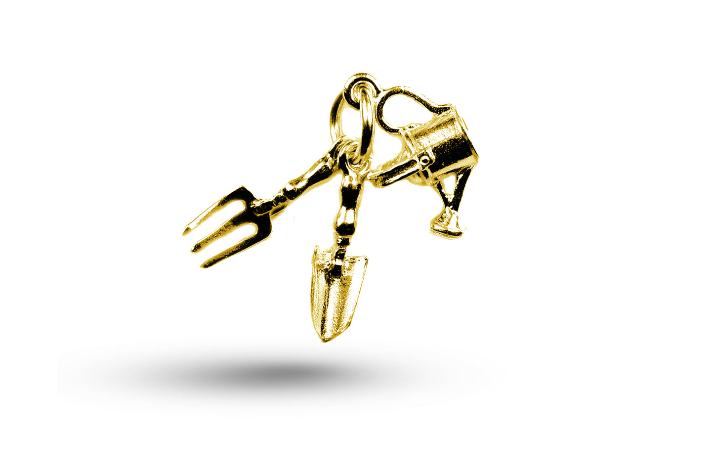 Yellow gold Watering Can and Flower charm.