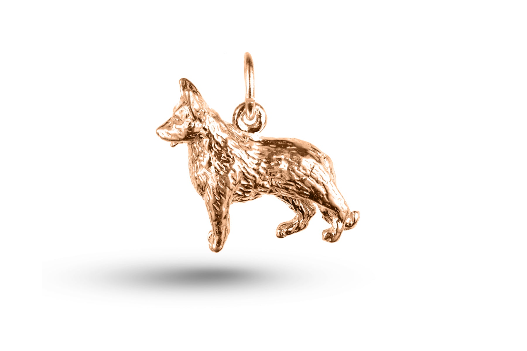 Luxury rose gold Alsation dog charm.