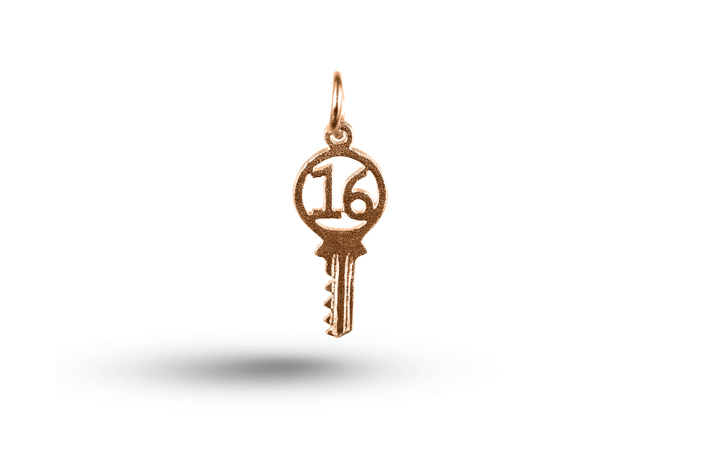 Luxury rose gold Birthday 16 Key charm.