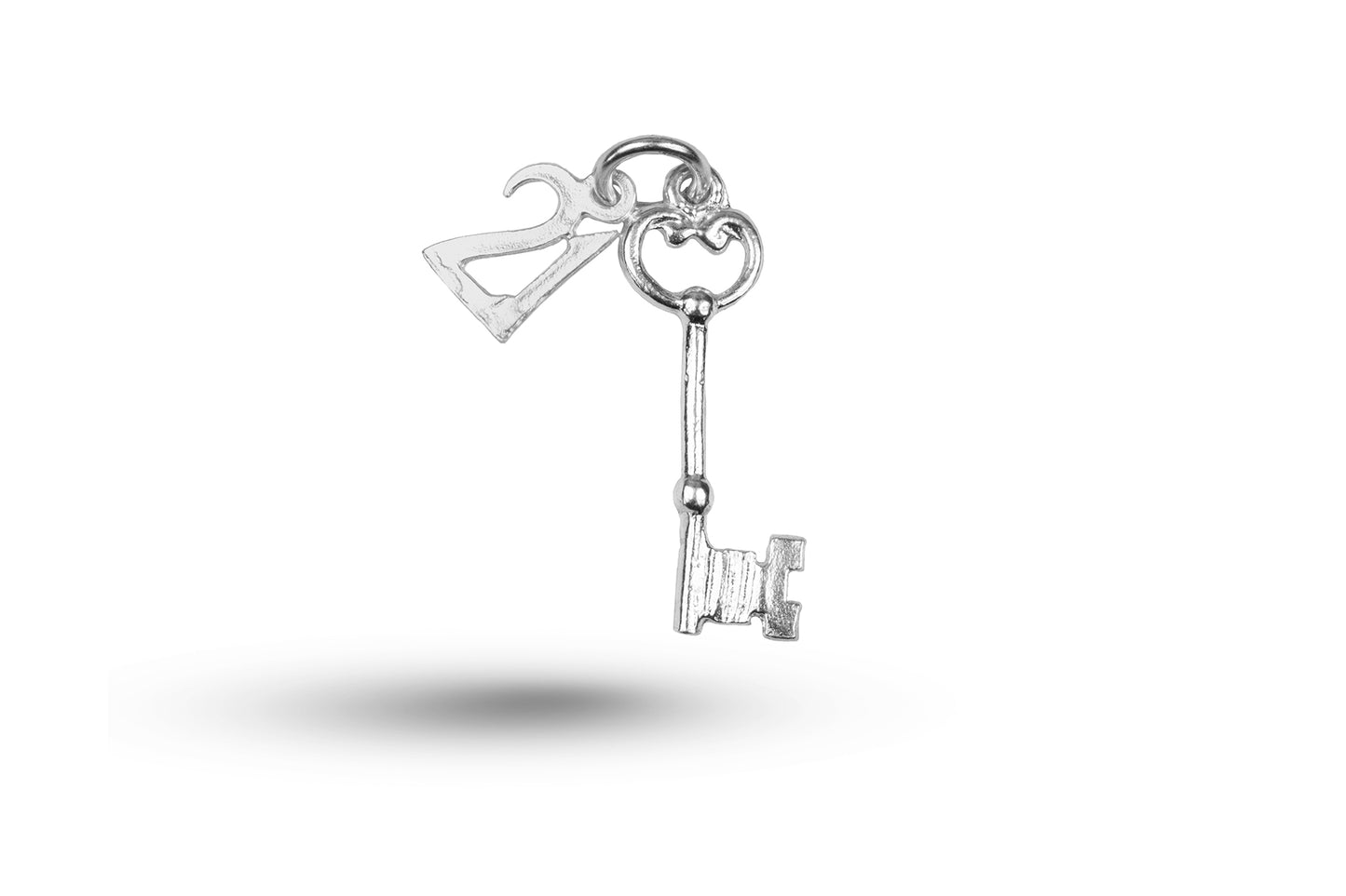 Luxury white gold Birthday Key and 21 charm.