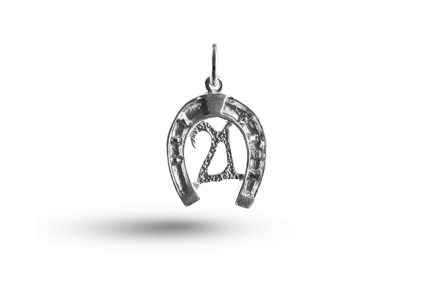 White gold Birthday 21 in Horseshoe charm.