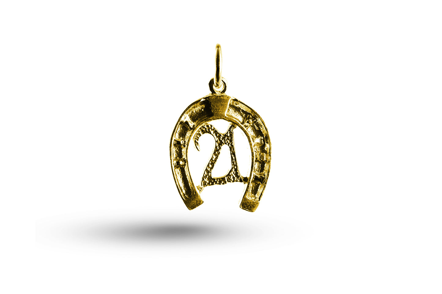 Yellow gold Birthday 21 in Horseshoe charm.