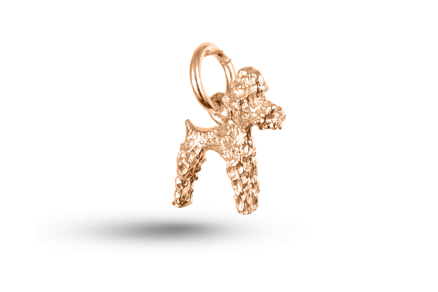 Rose gold Poodle Dog charm.