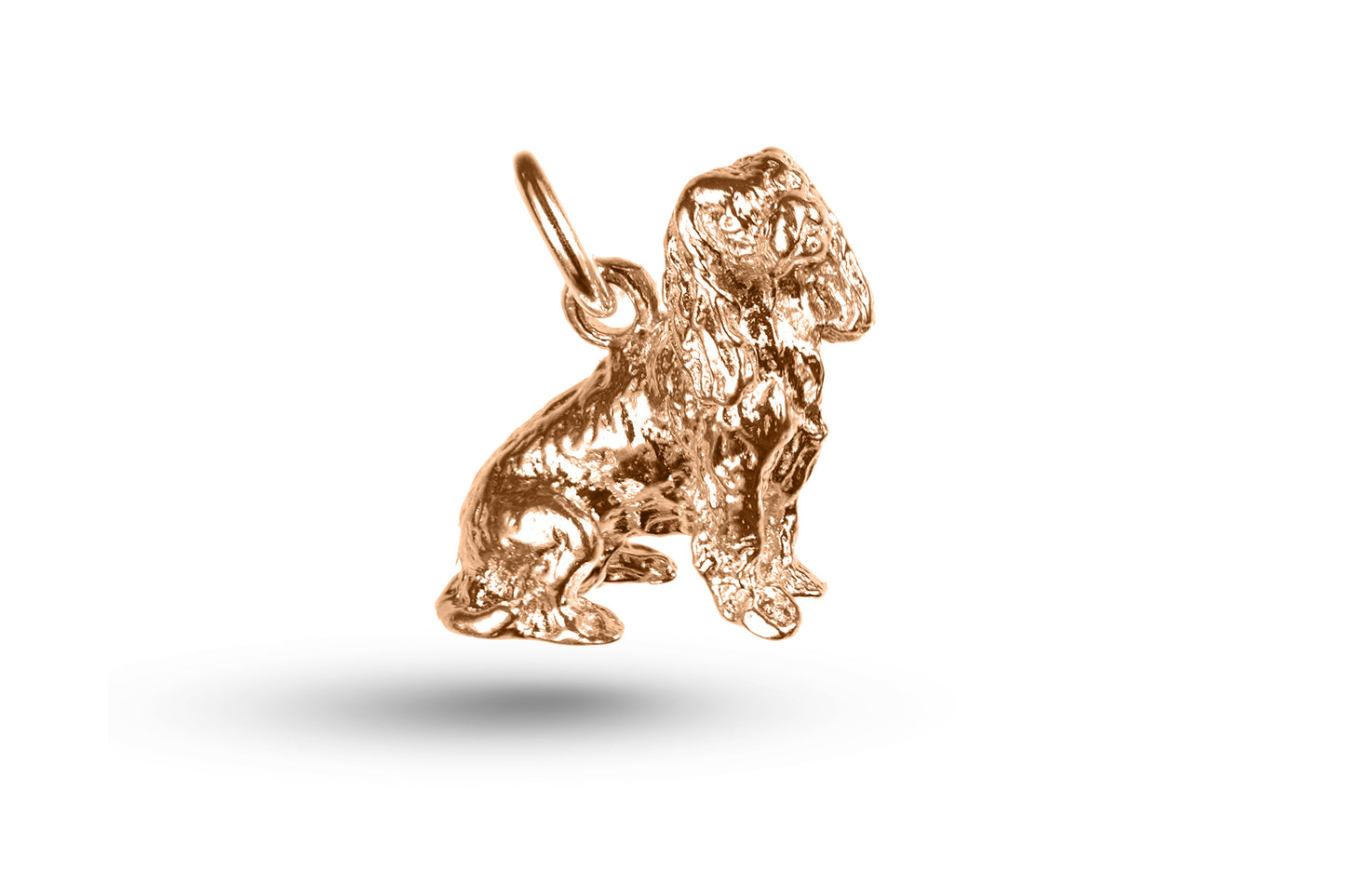 Rose gold Spaniel Dog charm.