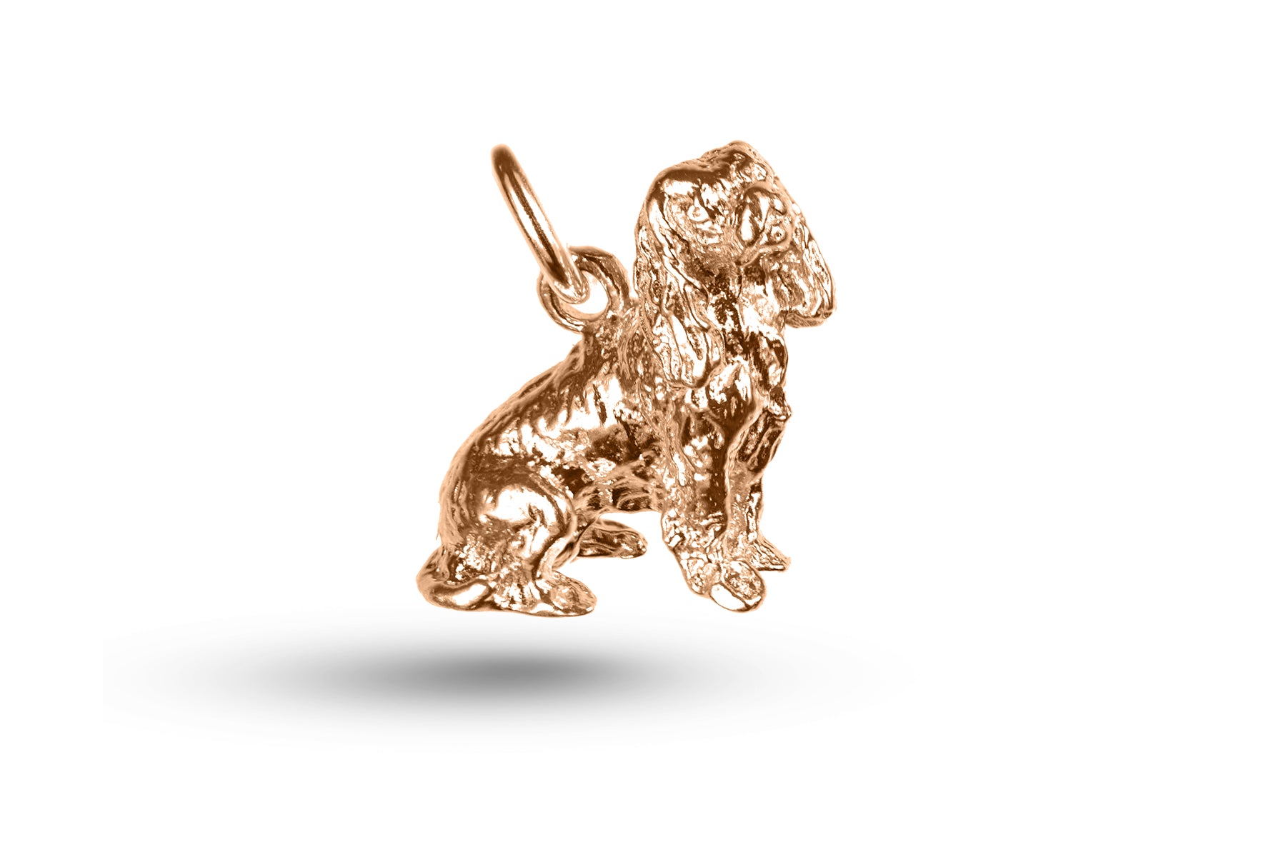 Rose gold Spaniel Dog charm.