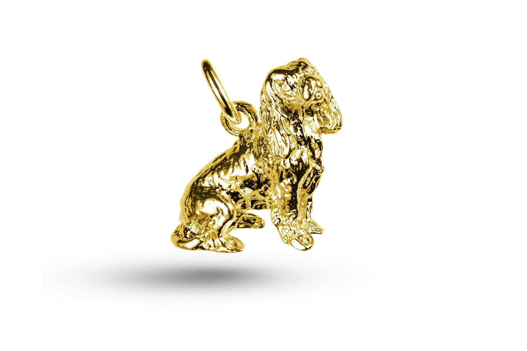 Yellow gold Spaniel Dog charm.