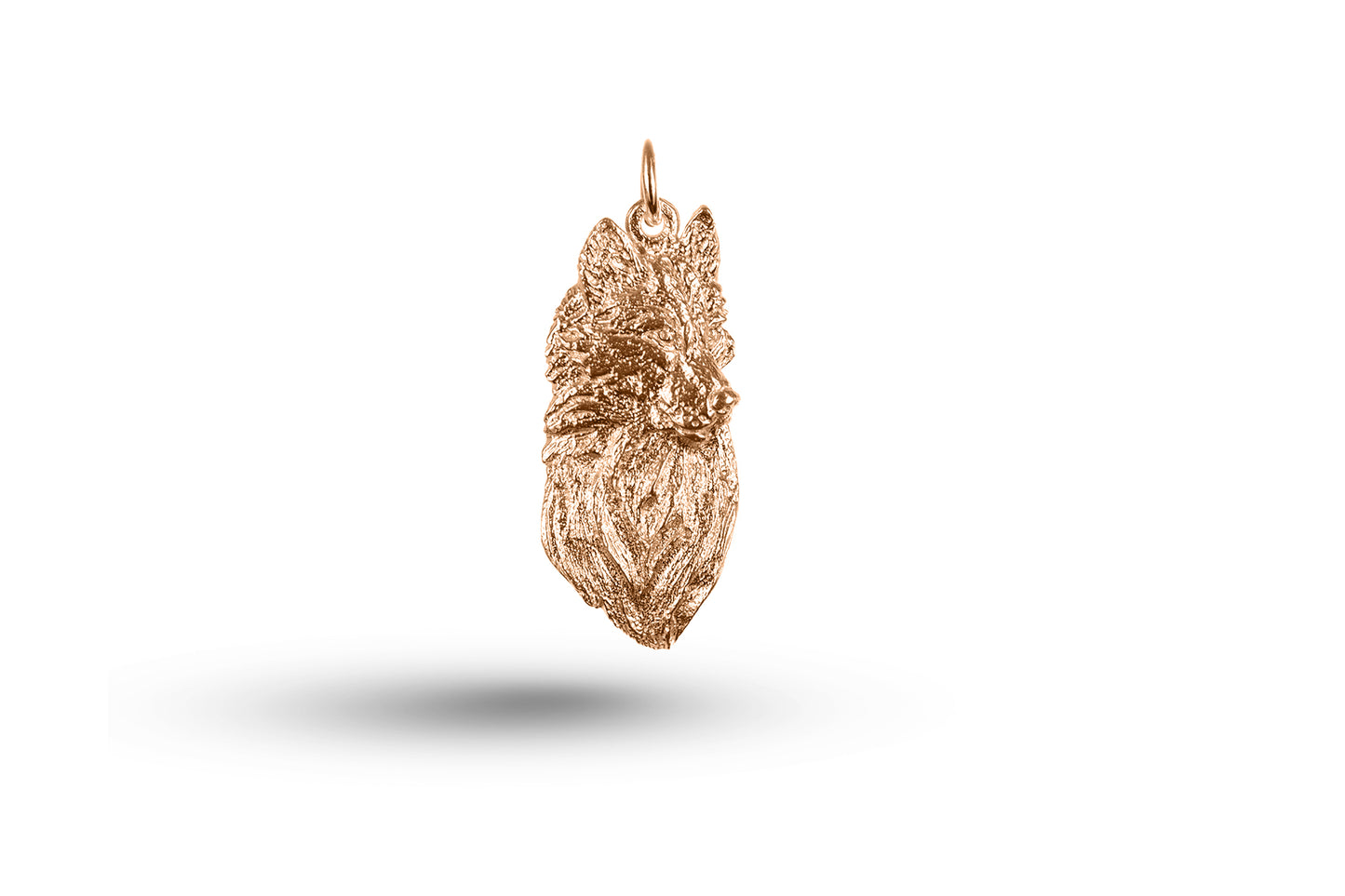 Rose gold Wolf Head charm.