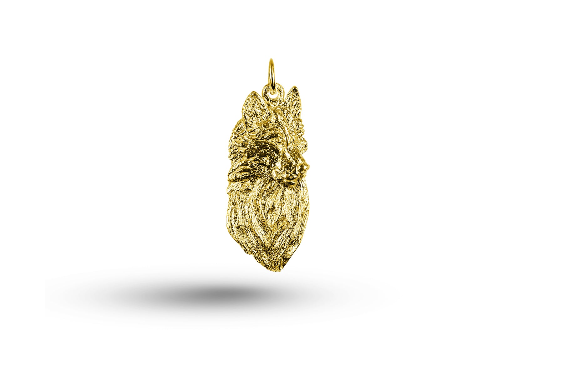 Yellow gold Wolf Head charm.
