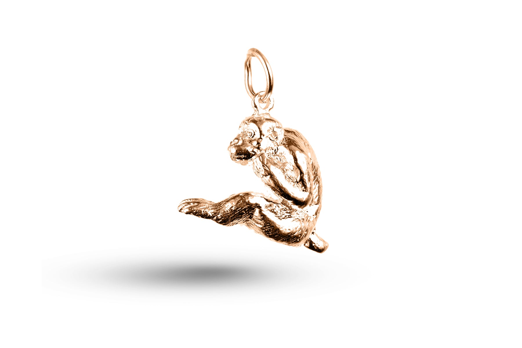 Rose gold Sitting Monkey charm.