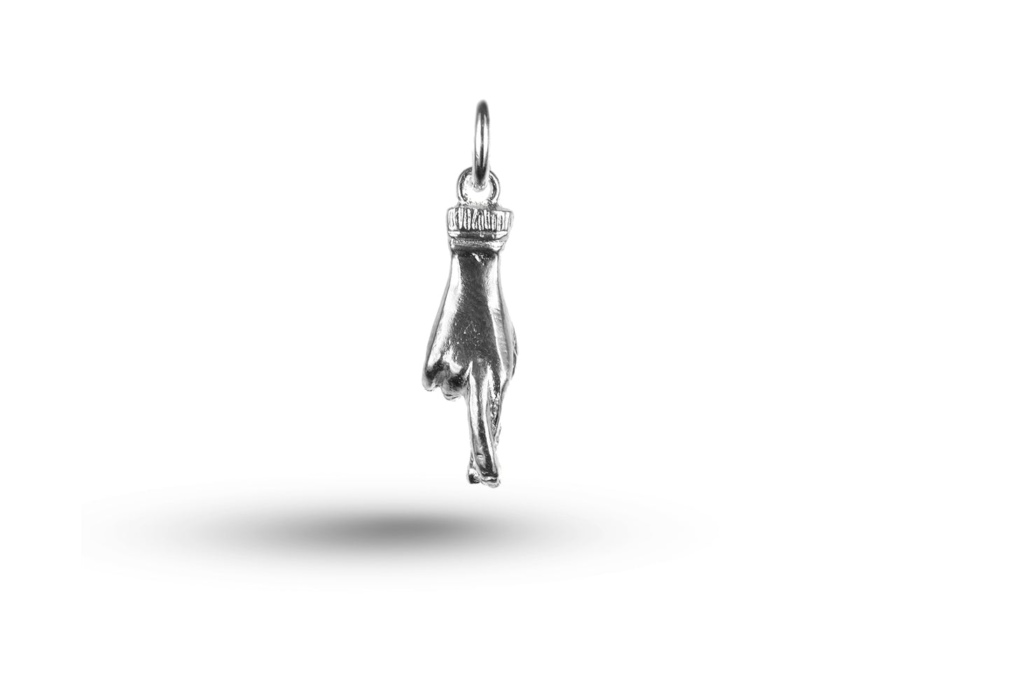 White gold Fingers Crossed charm.