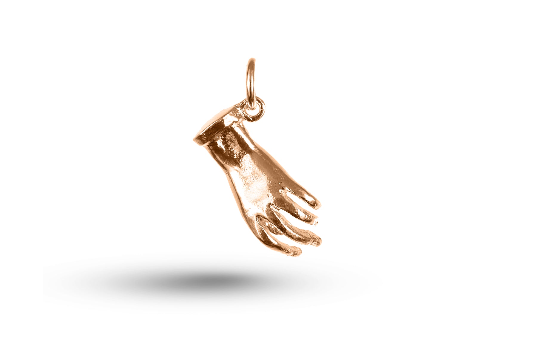 Rose gold Open Hand charm.