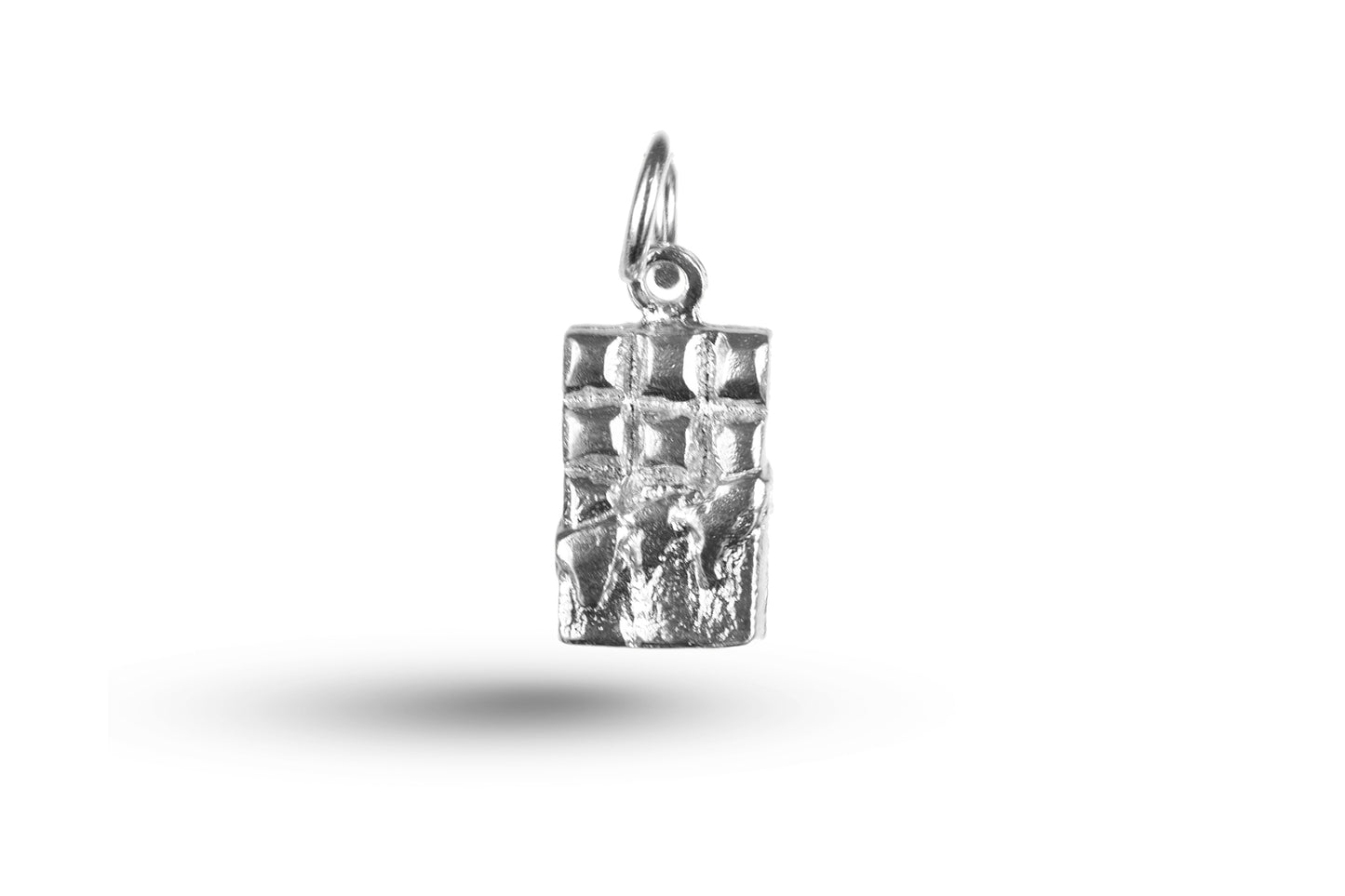 White gold Chocolate Bar charm.