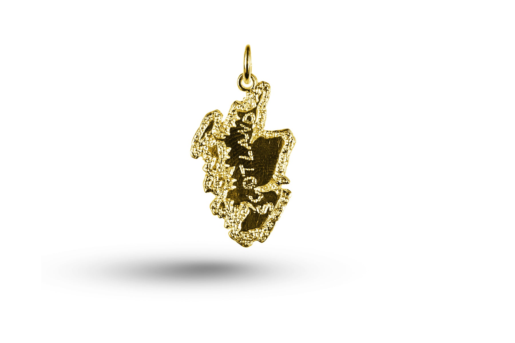Yellow gold Scotland Map charm.