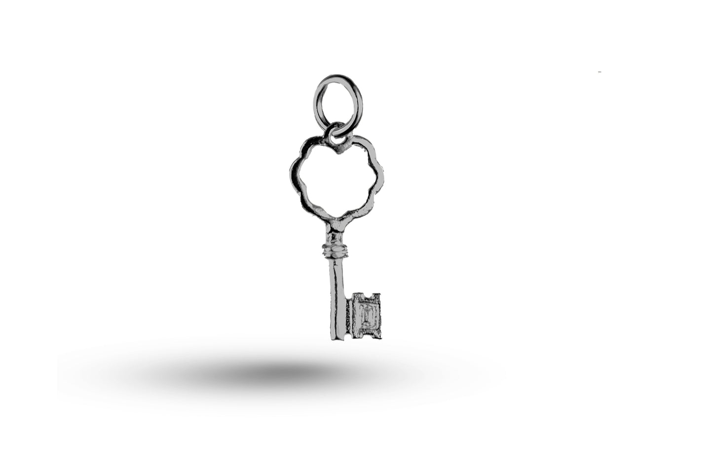 White gold Key charm.