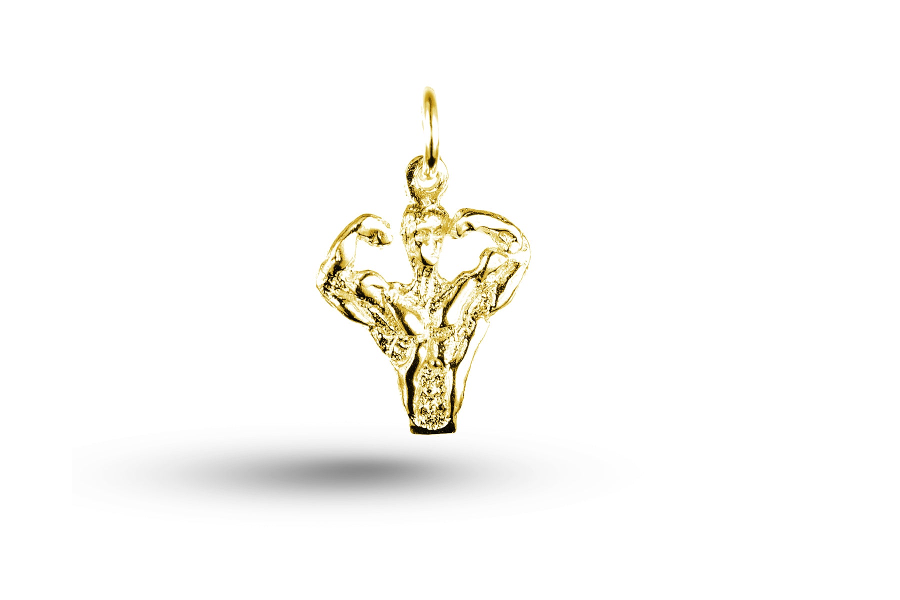 Yellow gold Muscle Man charm.