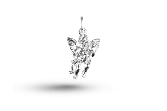 White gold Cupid with Mandolin charm.