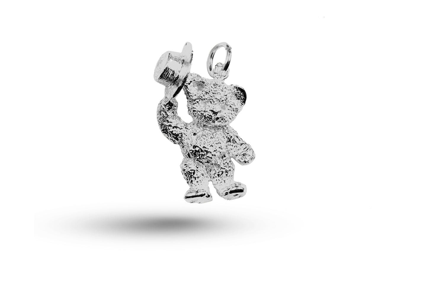 White gold Teddy with Hat charm.