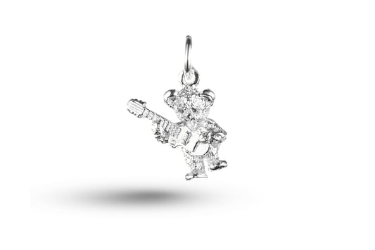 White gold Ted with Guitar charm.