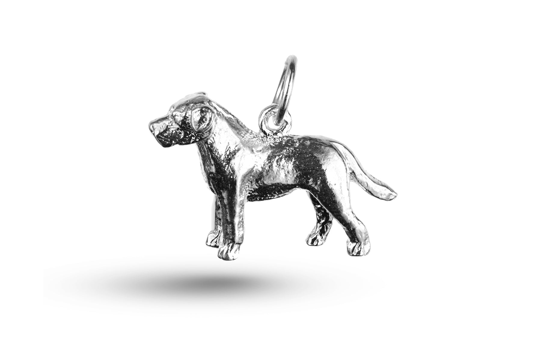 White gold Labrador Dog charm.