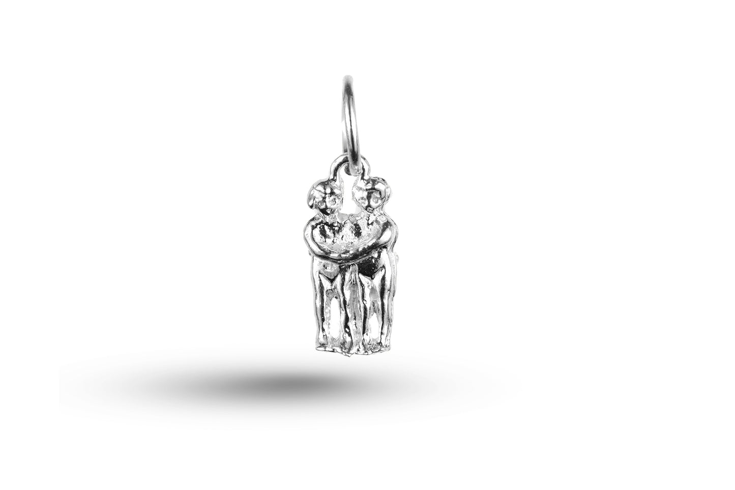 White gold Gemini Twins charm.